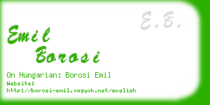 emil borosi business card